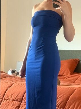 forever 21 strapless denim dress Strapless Dip-Dye Denim Mini Dress